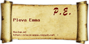 Pleva Emma névjegykártya